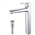 Kraus Virtus Single Lever Vessel Faucet with Pop Up Drain Chrome