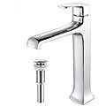 Kraus Decorum Single Lever Vessel Faucet with Pop Up Drain Chrome