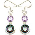 Sterling Silver Amethyst and Mystic Topaz Earrings (India)
