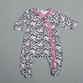 Rumble Tumble Newborn Girl's Zebra Ruffle Bodysuit