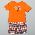 US Polo Boy's (4-6x) Tee and Plaid Shorts Set