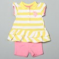 US Polo Infant Girl's Stripe Tunic and Short Set
