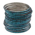 Amrita Singh Black-plated Turquoise Resin Stackable Bangle Bracelets (Set of 30)