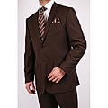 Ferrecci's Men's Brown Slim-Fit Suit with Tie