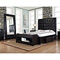 Malibu-X Chocolate Bonded Leather Queen-size Storage Bed