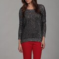 Vince Camuto Women's Silver Grey Beaded Sweater