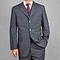 Carlo Lusso Men's Charcoal Grey 3-Button Vested Suit