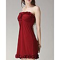 Dating Apparel Junior's Chiffon Ruffle Strapless Dress