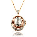 Fusion Rose Gold Overlay Diamond Accent Oval Filigree Locket