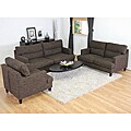 Tully Brown Twill 3-Piece Modern Fabric Sofa Set