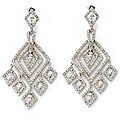Sterling Silver Clear Cubic Zirconia Chandelier Earrings