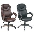 Office Star Executive Eco Leather Chair with Padded Arms and Coated Base