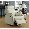 Ivory Bonded Leather Rocker Recliner