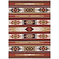 Hand-hooked Rancho Ivory/ Multi Rug (5' x 7'6)