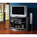 Silver TV Stand with Glass Door