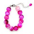 Pearlz Ocean Sterling Silver Pink Banded Agate Bracelet