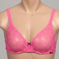 Betsey Johnson Women's Pink Strech Lace Underwire Bra