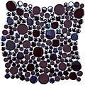 SomerTile 11.25x12-inch Posh Bubble Brown Porcelain Mosaic Tiles (Set of 10)
