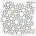 SomerTile 11.25x12-inch Posh Bubble White Porcelain Mosaic Tiles (Set of 10)