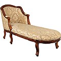Beige Damask 'Queen Anne' Chaise Lounge (China)