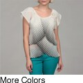 Piano Women's Asymmetrical Hem Flutter Rosette Top