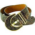 Vecceli Italy Women's Brown Snake-skin Embossed Cowhide Belt