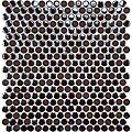 SomerTile 11.25x12-inch Posh Penny Round Brown Porcelain Mosaic Tiles Set of 10)