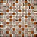 SomerTile 11.5x11.5-inch Chroma Square Cocoa Glass and Stone Mosaic Tiles (Set of 10)