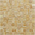 SomerTile 11.5x11.5-inch Chroma Square Butterscotch Glass and Stone Mosaic Tiles (Set of 10)
