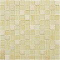 SomerTile 11.5x11.5-inch Chroma Square Macadamia Glass and Stone Mosaic Tiles (Set of 10)