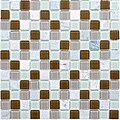 SomerTile 11.5x11.5-inch Chroma Square Manzanilla Glass and Stone Mosaic Tiles (Set of 10)