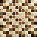 SomerTile 11.5x11.5-inch Chroma Square Kalamata Glass and Stone Mosaic Tiles (Set of 10)