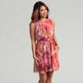 Miss Sixty Women's Printed Chiffon Coral Dress