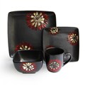 American Atelier Camile Red/ White 16-piece Dinnerware Set