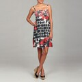 Argenti Red Black Dot Ruffle Bust Baby Doll Dress