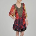 Argenti Quarter Sleeve Beaded Bibb Tunic Dress