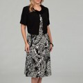 Jessica Howard Women's Plus Size Black/ Ivory Dress
