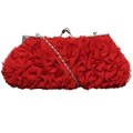 Jessica McClintock Frame Red Ruffle Clutch