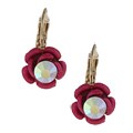 Betsey Johnson Pink Flower Dangle Earrings