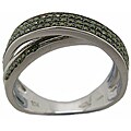 D'sire 10k White Gold 3/8ct TDW Green Diamond Fashion Ring