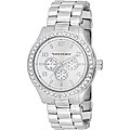 Vernier Women's V11088SS Silver Chrono Look Glitz Bracelet Quartz Watch