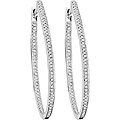 Sterling Silver 1/5ct TDW Diamond Hoop Earrings (H-I, I2)
