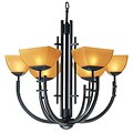Ambrato 6-Light Antique Bronze Amber Glass Chandelier
