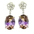D'sire 10k Gold Ametrine and 1/6ct TDW Diamond Earrings (H-I, VS1-VS2)