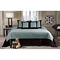 Brentwood 3-piece Blue Surf/ Brown Quilted Full-size Bedspread Set