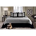 Brentwood 3-piece Gray/ Black Quilted Queen-size Bedspread Set