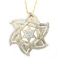 14k Yellow Gold 1 1/3ct TDW Diamond Star of David Necklace (H-I, I2-I3)