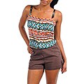 Stanzino Women's Brown Mixed Print Romper