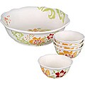 Gibson Citrus Blossoms 5-piece Round Serving Bowl Set
