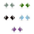 Goldtone Pear-cut Double Checkerboard Gemstone Earrings (28ct TGW)